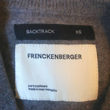 Frenckenberger Cashmere V-Neck Elbow Patch Sweater Taupe Gray Size Extra Small