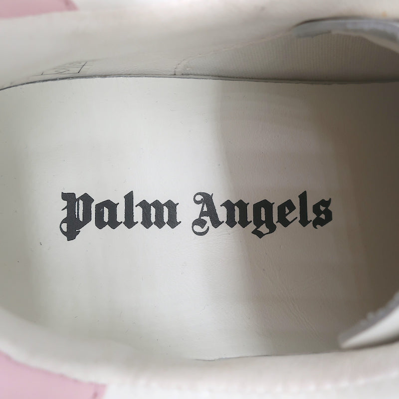 Palm Angels Palm One Low Top Sneakers White &amp; Pink Leather Size 39 NEW