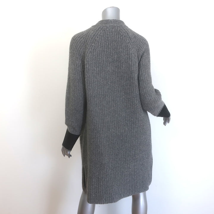 Rag &amp; Bone Bonnie Striped-Sleeve Cardigan Gray Ribbed Wool Size Extra Small