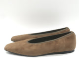 Toteme Minimalist Suede Ballet Flats Mushroom Brown Size 38