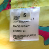 La DoubleJ Smock Midi Dress Yellow Cartwheel Giallo Print Cotton Size Small
