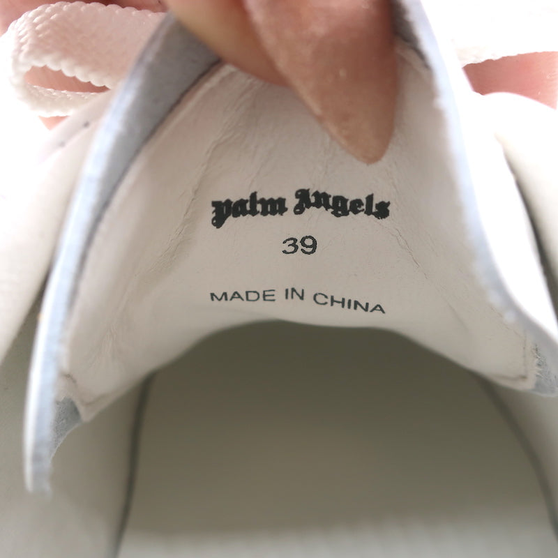 Palm Angels Palm One Low Top Sneakers White &amp; Pink Leather Size 39 NEW