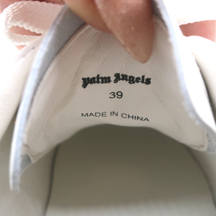 Palm Angels Palm One Low Top Sneakers White &amp; Pink Leather Size 39 NEW