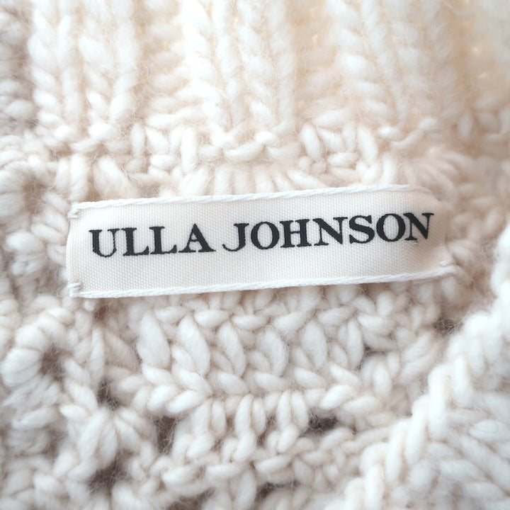 Ulla Johnson Hutton Short Sleeve Cable Knit Sweater Ivory Wool Size Petite