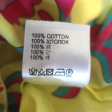 La DoubleJ Smock Midi Dress Yellow Cartwheel Giallo Print Cotton Size Small