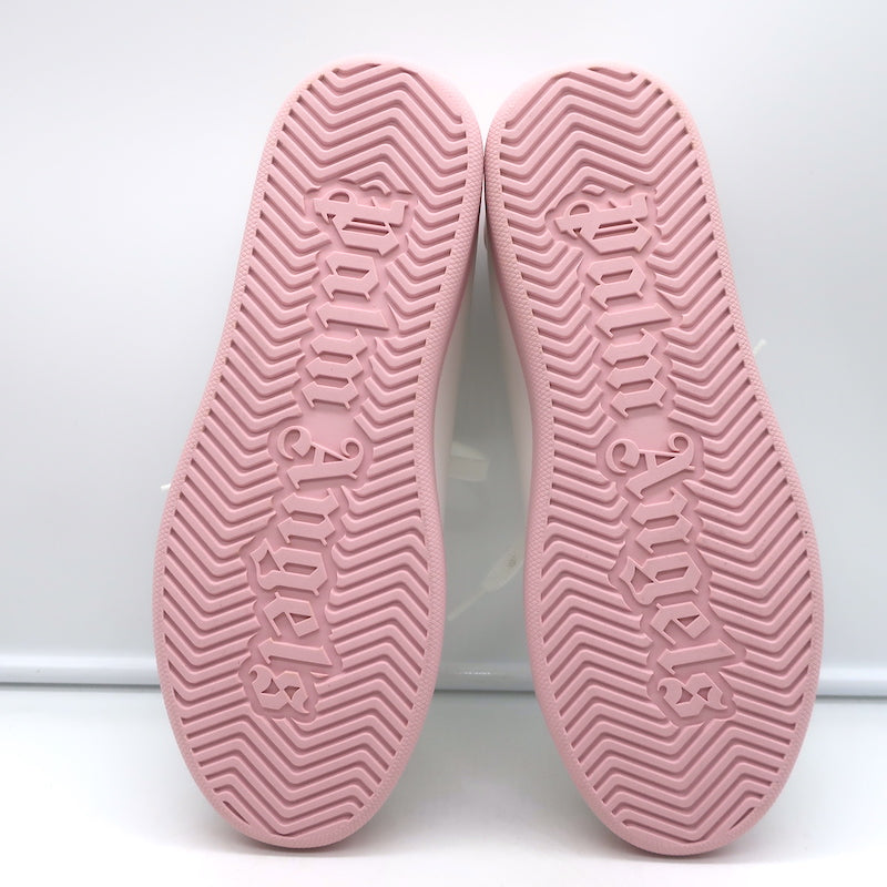 Palm Angels Palm One Low Top Sneakers White &amp; Pink Leather Size 39 NEW