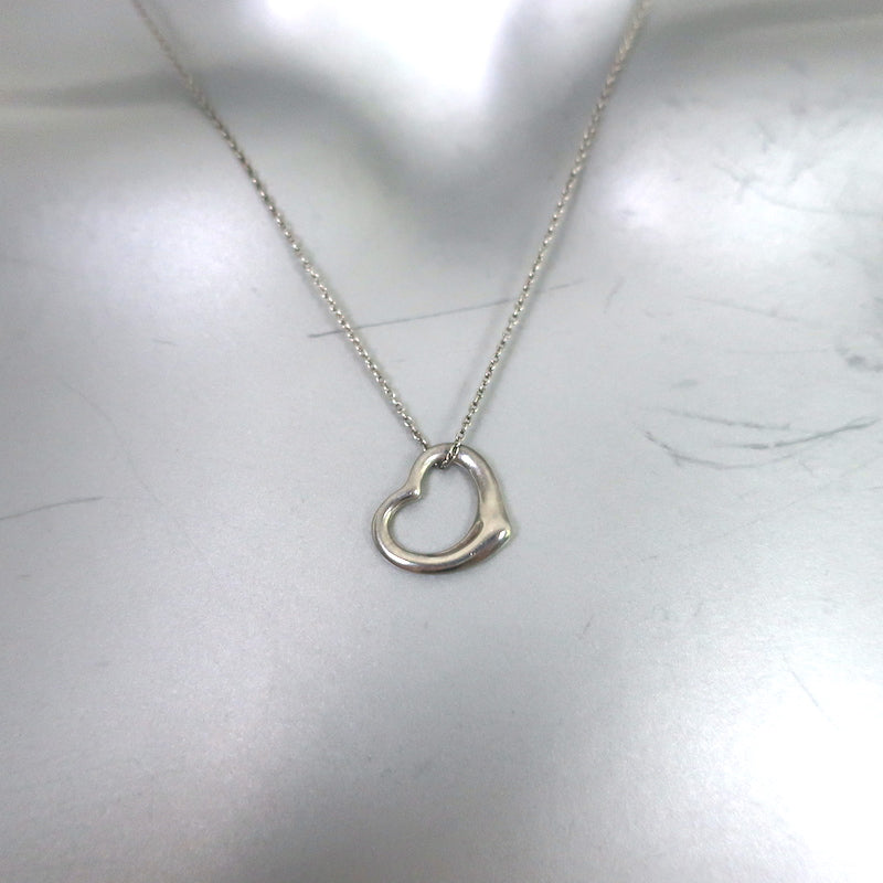 Tiffany &amp; Co. Elsa Peretti Open Heart Pendant Necklace Sterling Silver 16mm