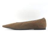 Toteme Minimalist Suede Ballet Flats Mushroom Brown Size 38