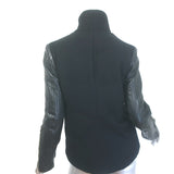 Helmut Lang Strata Leather-Sleeve Down Puffer Jacket Black Size Small