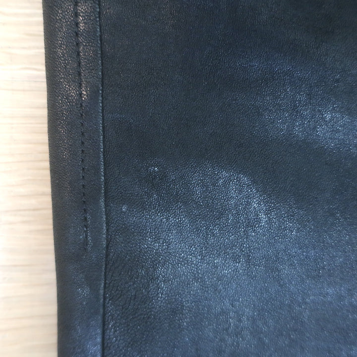 J Brand L8001 Stretch Leather Mid Rise Skinny Pants Black Size 25
