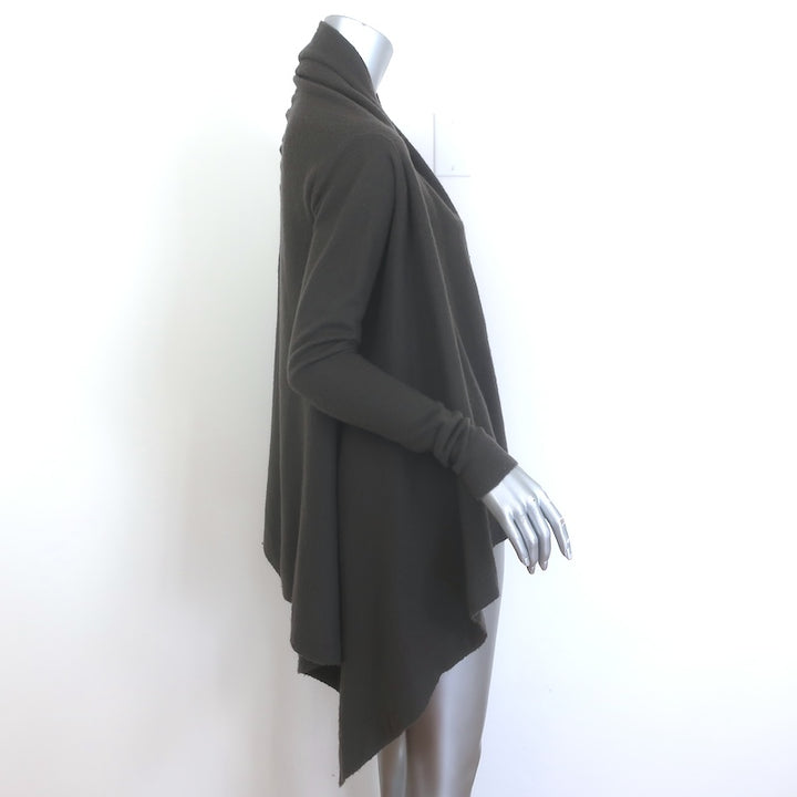 Rick Owens Sphinx F/W 15 Boiled Cashmere Wrap Cardigan Dark Dust Size Small