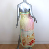 Zimmermann Coaster Strapless Structured Midi Dress Poster Print Size 2 NEW