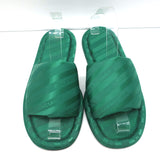 Balenciaga Hotel Slides Green Logo Jacquard Size 38 Flat Sandals