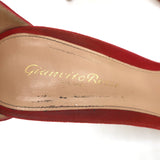 Gianvito Rossi Portofino 105 Sandals Red Suede Size 40 Ankle Strap Heels