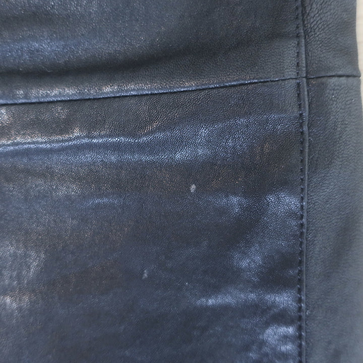 J Brand L8001 Stretch Leather Mid Rise Skinny Pants Black Size 25