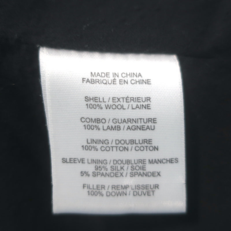 Helmut Lang Strata Leather-Sleeve Down Puffer Jacket Black Size Small