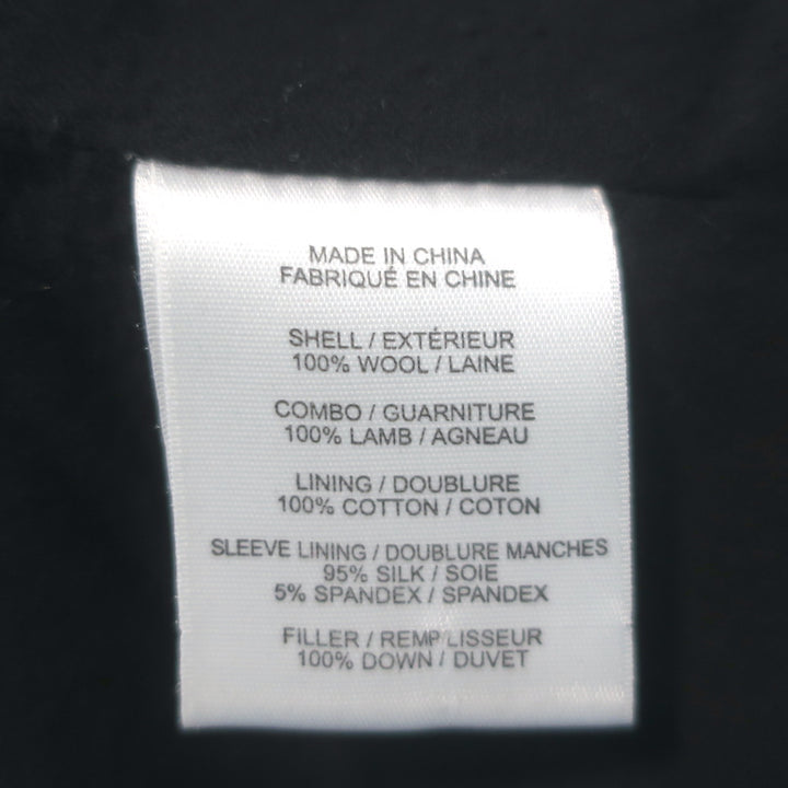 Helmut Lang Strata Leather-Sleeve Down Puffer Jacket Black Size Small