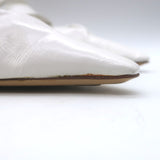Bottega Veneta The Point Slingback Flats White Crinkled Leather Size 38.5