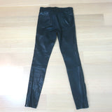J Brand L8001 Stretch Leather Mid Rise Skinny Pants Black Size 25