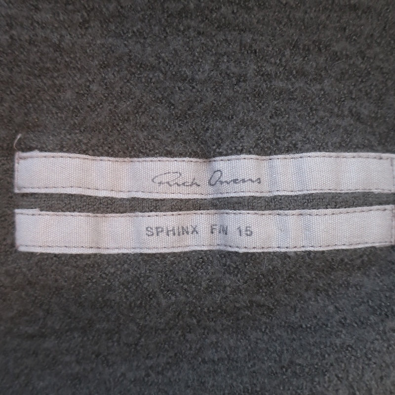 Rick Owens Sphinx F/W 15 Boiled Cashmere Wrap Cardigan Dark Dust Size Small