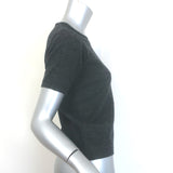 Burberry Buttoned-Shoulder Short Sleeve Sweater Charcoal Size Small