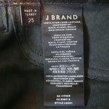 J Brand L8001 Stretch Leather Mid Rise Skinny Pants Black Size 25