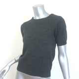 Burberry Buttoned-Shoulder Short Sleeve Sweater Charcoal Size Small