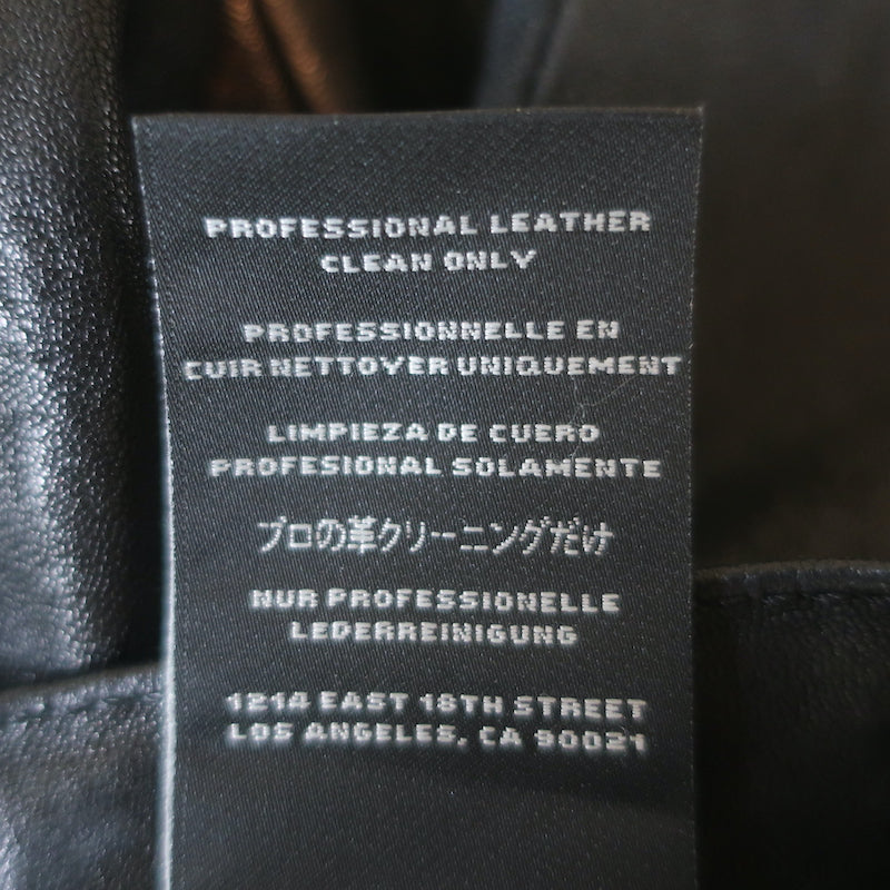 J Brand L8001 Stretch Leather Mid Rise Skinny Pants Black Size 25