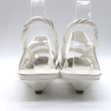 Bottega Veneta The Point Slingback Flats White Crinkled Leather Size 38.5