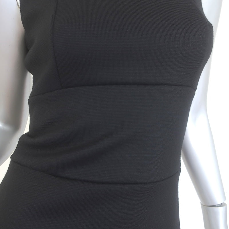 Prada Sleeveless Boat Neck Top Black Virgin Wool Size Small