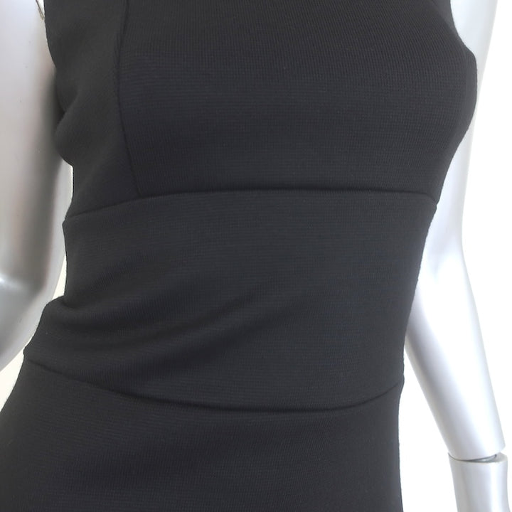 Prada Sleeveless Boat Neck Top Black Virgin Wool Size Small