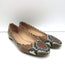 Chloe Lauren Snake-Effect Scalloped Ballet Flats Brown Leather Size 38.5