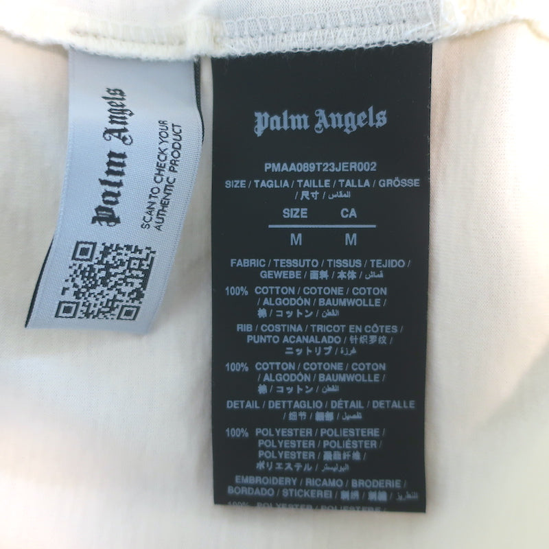 Palm Angels x Formula 1 Racing Monogram Tee Ivory Cotton Size Medium NEW