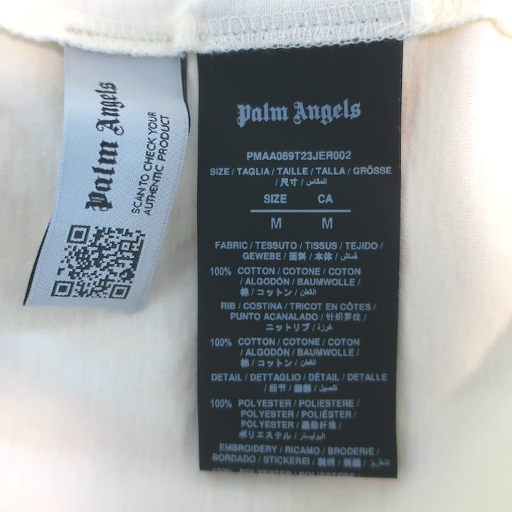 Palm Angels x Formula 1 Racing Monogram Tee Ivory Cotton Size Medium NEW