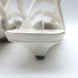 Bottega Veneta The Point Slingback Flats White Crinkled Leather Size 38.5