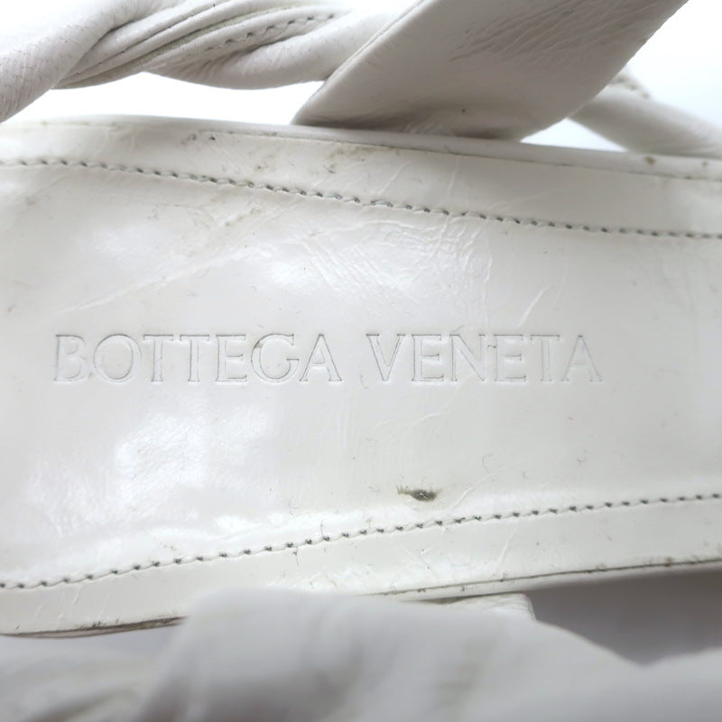 Bottega Veneta The Point Slingback Flats White Crinkled Leather Size 38.5