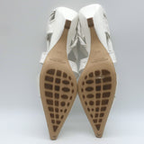 Bottega Veneta The Point Slingback Flats White Crinkled Leather Size 38.5