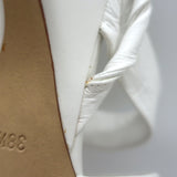 Bottega Veneta The Point Slingback Flats White Crinkled Leather Size 38.5