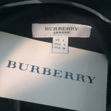 Burberry Lace Ruffle Button Down Shirt Black Stretch Cotton Size US 4 NEW