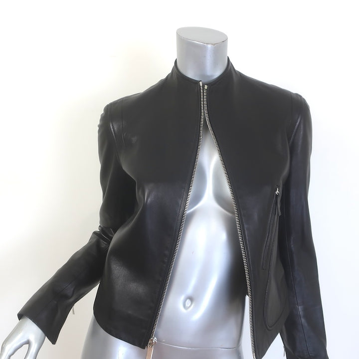 The Row Driker Leather Jacket Black Lambskin Size 6