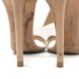 Alexandre Birman Clarita Bow Sandals Nude Leather Size 40.5 Ankle Strap Heels