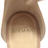 Alexandre Birman Clarita Bow Sandals Nude Leather Size 40.5 Ankle Strap Heels
