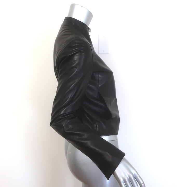 The Row Driker Leather Jacket Black Lambskin Size 6