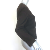 Theory Suede Patch Pocket Cropped Jacket Chocolate Size 6