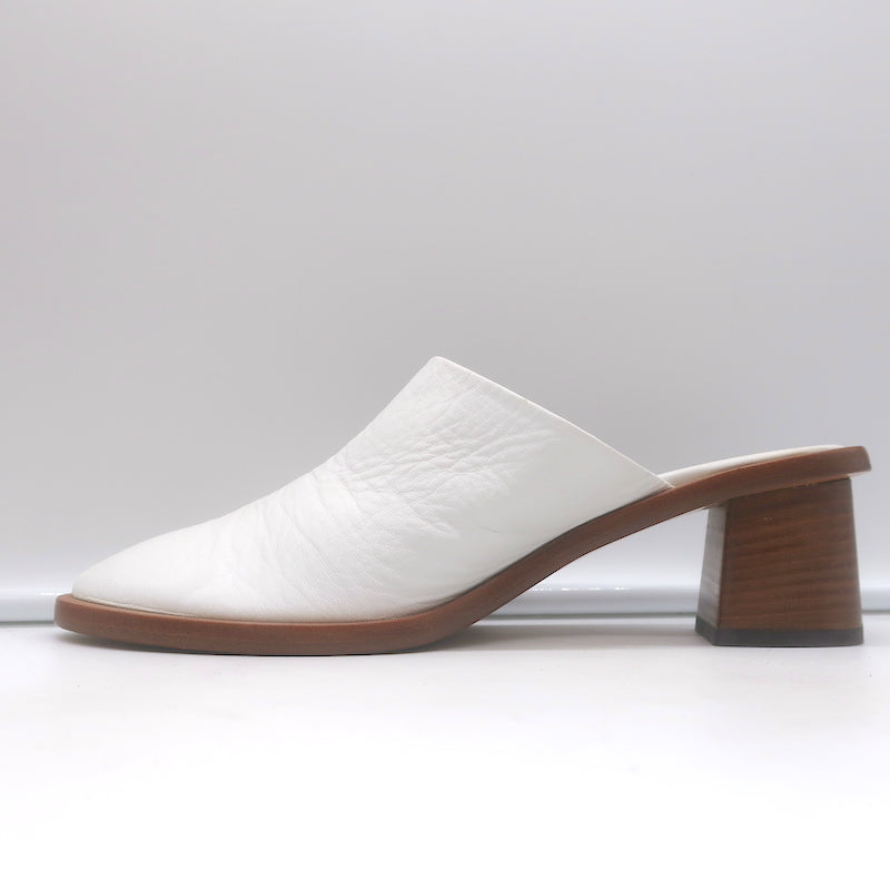 The Row Teatime Mules White White Size 38.5 Slip-On Heels