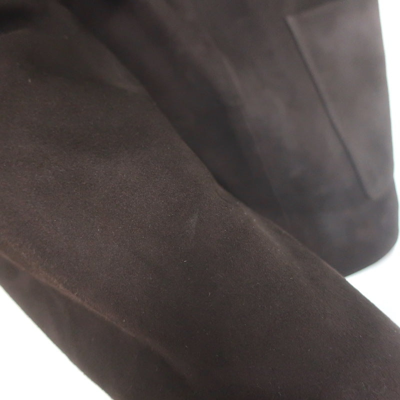 Theory Suede Patch Pocket Cropped Jacket Chocolate Size 6