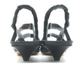 Bottega Veneta The Point Slingback Flats Black Crinkled Leather Size 38.5