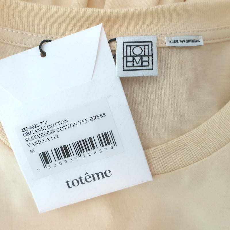 Toteme Sleeveless Cotton Tee Dress Vanilla Jersey Size Medium NEW