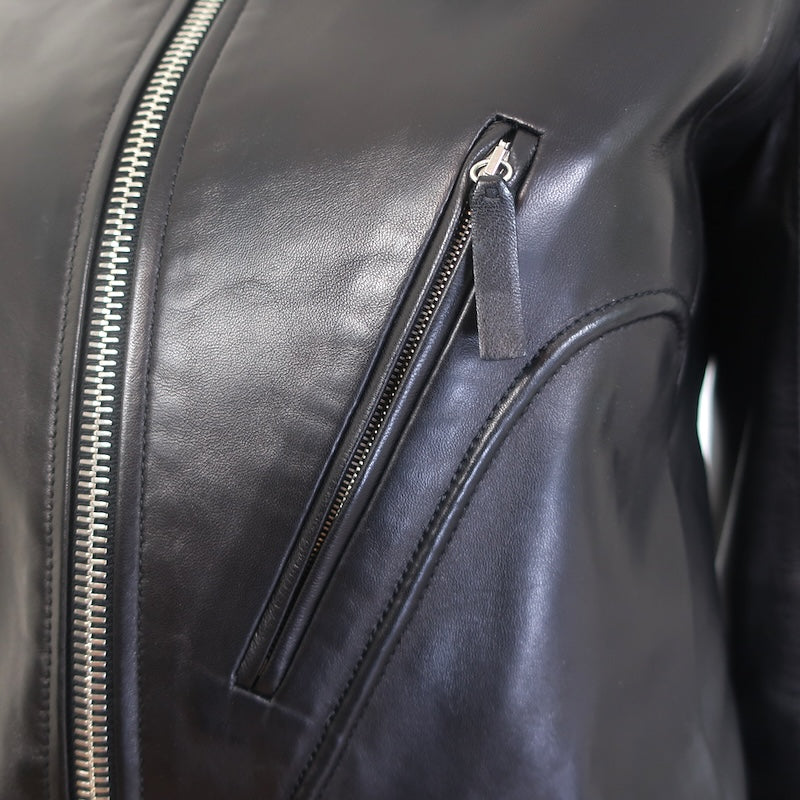 The Row Driker Leather Jacket Black Lambskin Size 6