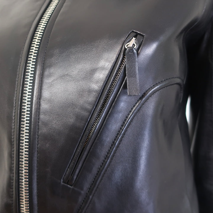 The Row Driker Leather Jacket Black Lambskin Size 6